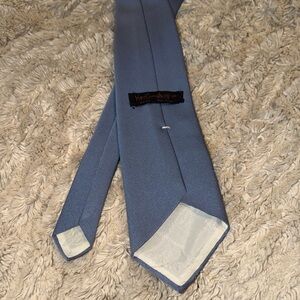 Yves Saint Laurent Solid Light Blue Silk Tie